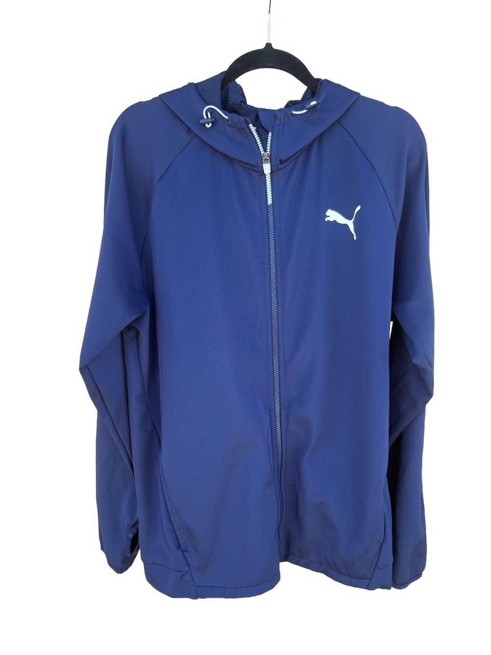 Puma Men’s Blue Hooded Full-Zip Windbreaker